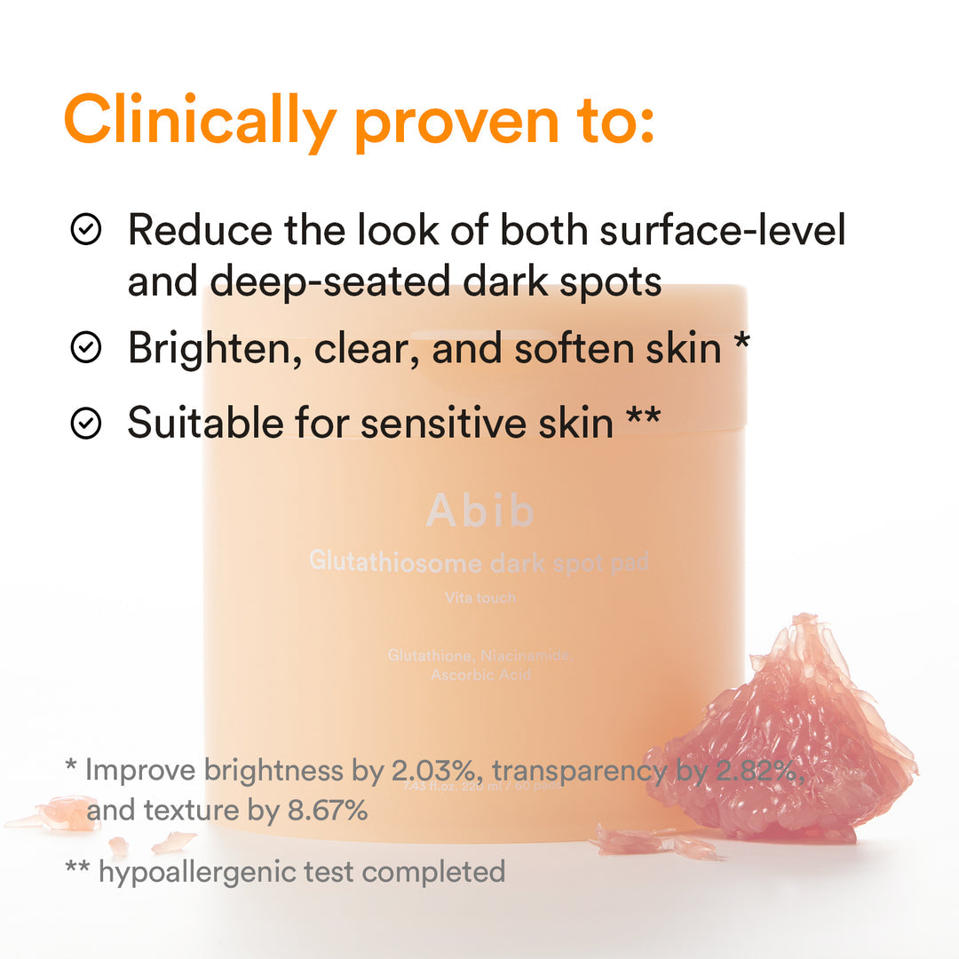 Abib Glutathiosome Dark Spot Pad Vita Touch – Soothes with Madecassoside & Beta-Glucan