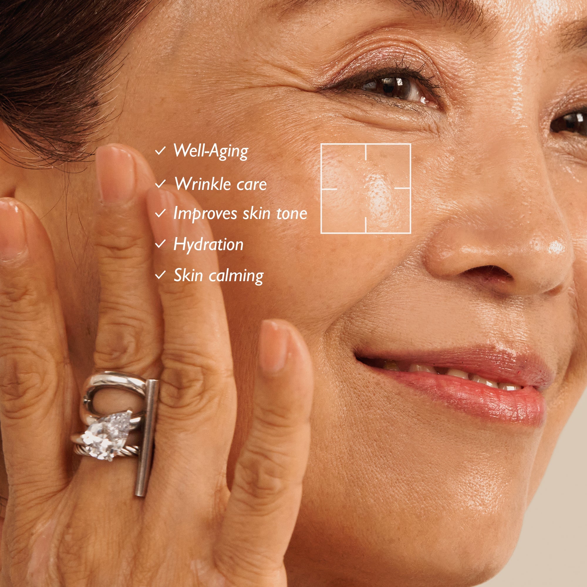 Clinically proven to improve hydration 22.51% elasticity 4.48% and wrinkles 9.55%