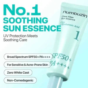 Numbuzin No.1 Clear Filter Sun Essence SPF50+ PA++++