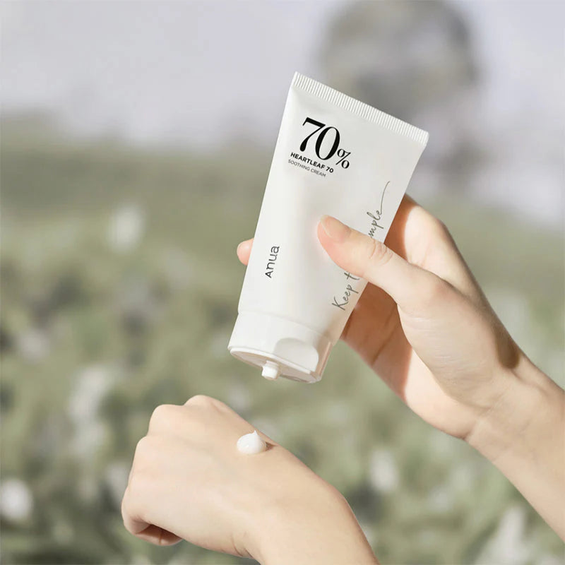 Anua Heartleaf 70% Soothing Cream moisturizing face cream.