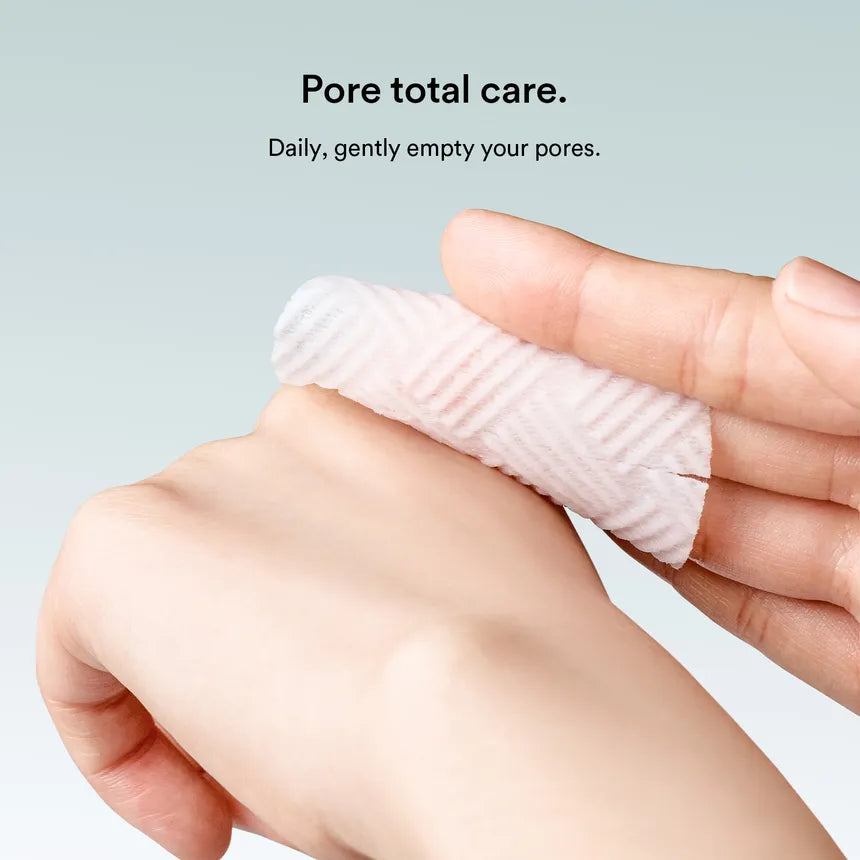 Close-up of Abib Green LHA Pore Pad Clear Touch packaging highlighting gentle LHA exfoliation for smoother, clearer-looking skin.