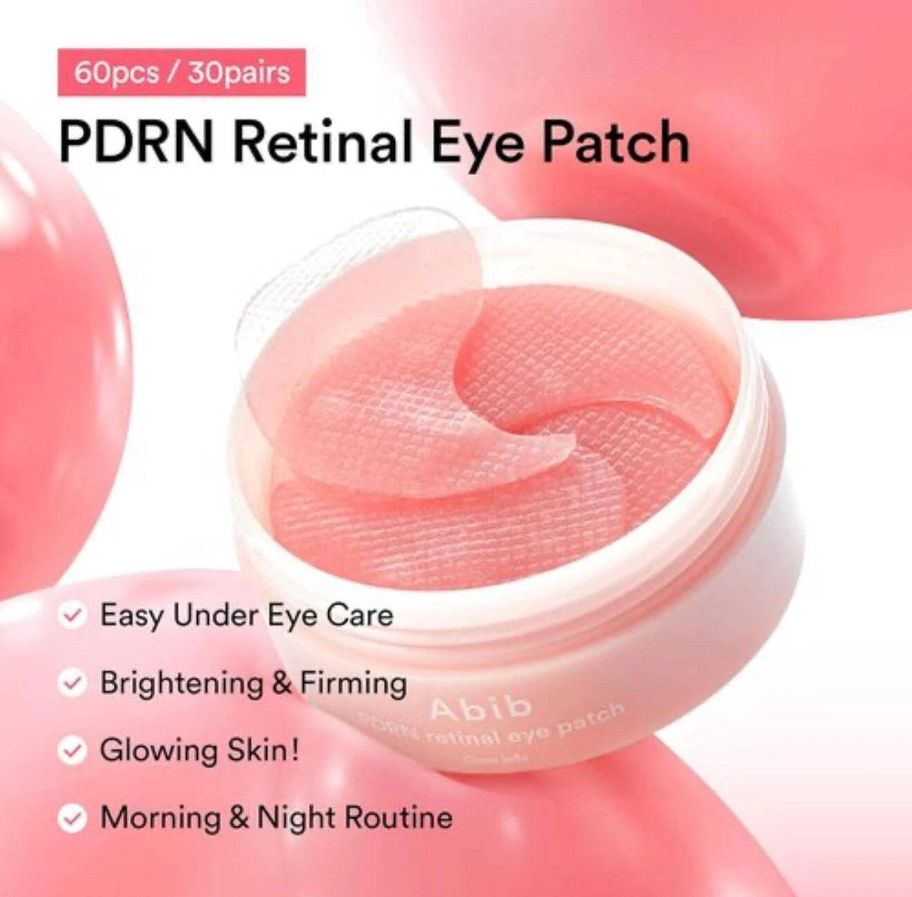 Abib retinal eye patches with niacinamide caffeine collagen and ceramide