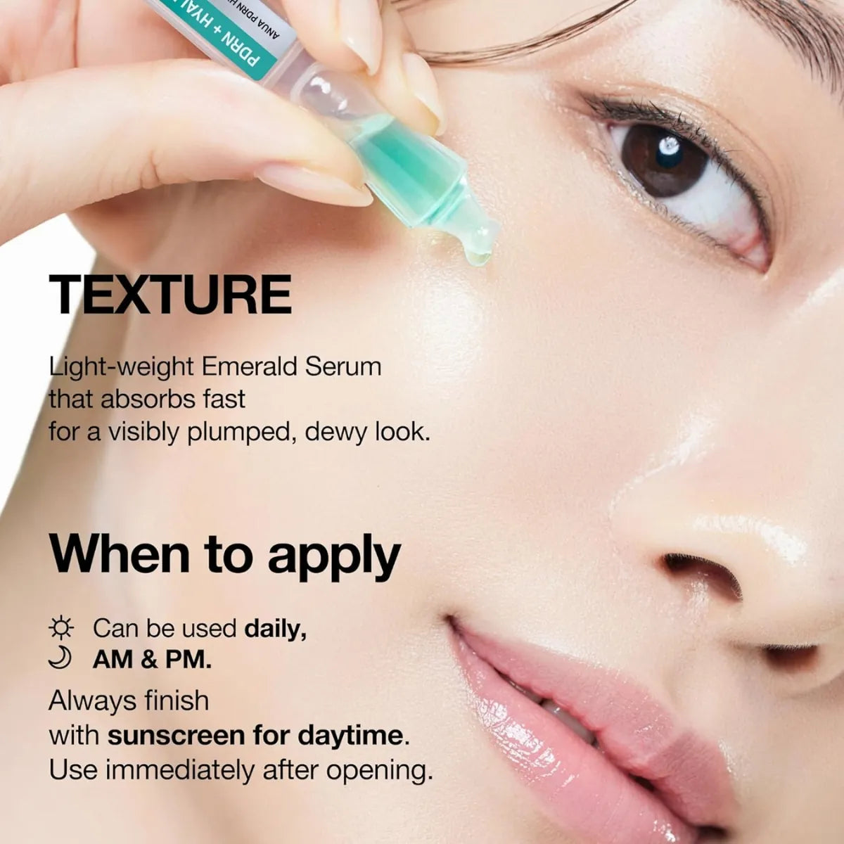 Fast-absorbing lightweight serum texture perfect for daily hydration boost