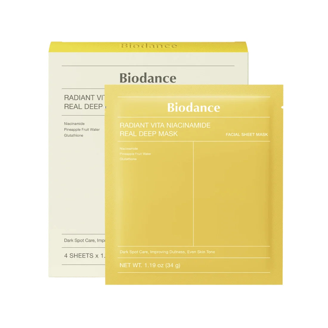 Biodance Radiant Vita Niacinamide Real Deep Mask (4ea)