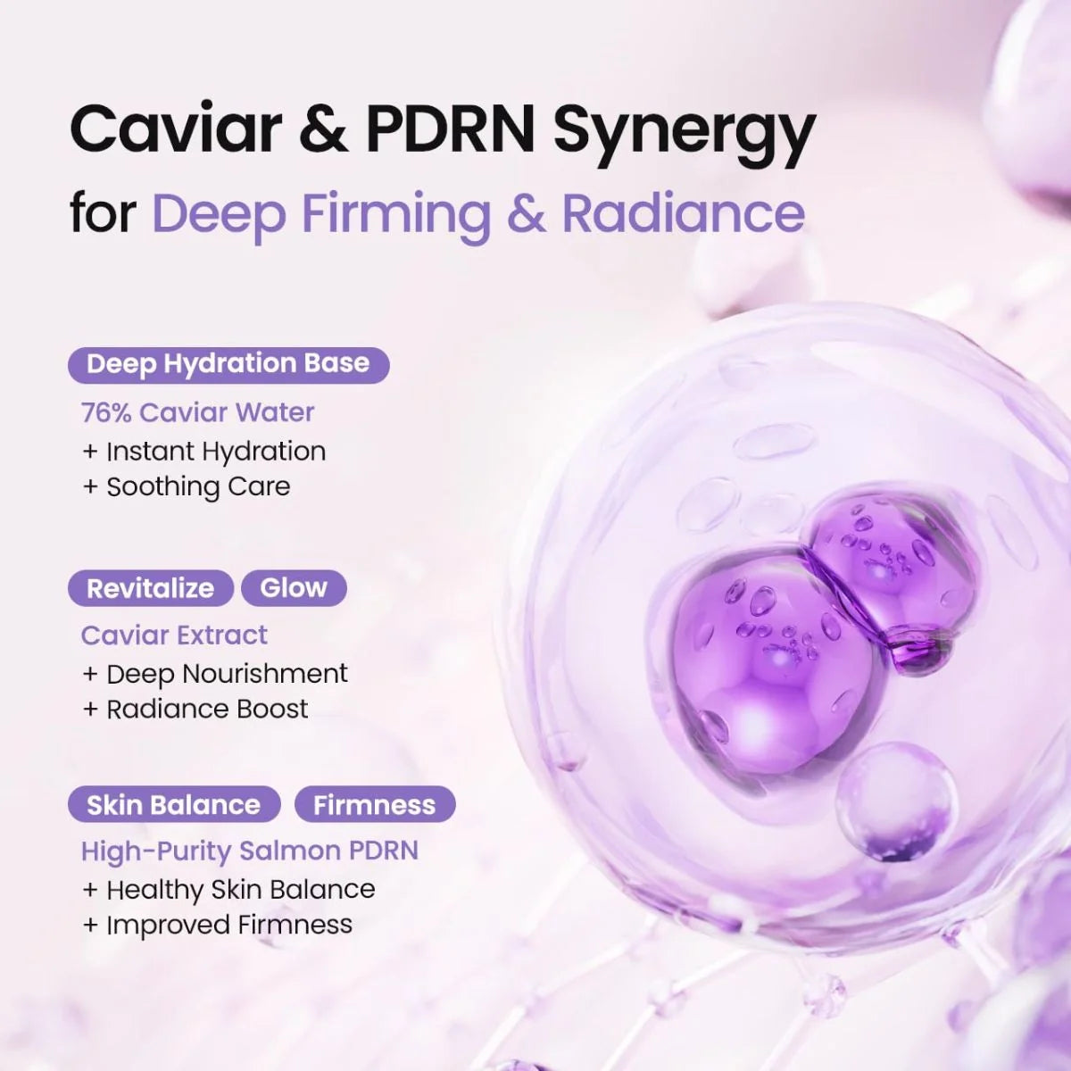 Salmon PDRN complex delivers deep firming care and radiant youthful-looking glow