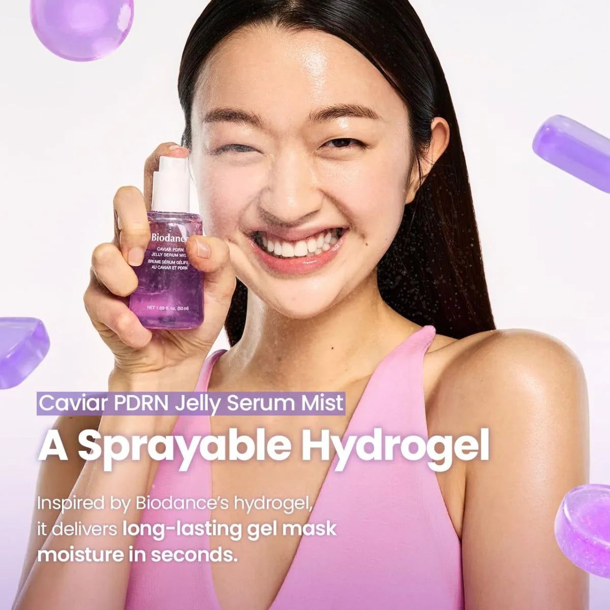 Sprayable hydrogel delivers serum-level nourishment in every refreshing spritz
