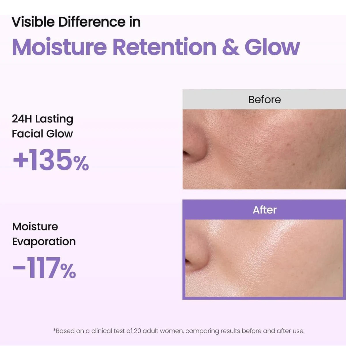 Aurora violet moisture retention for luminous glass-skin glow that lasts all day