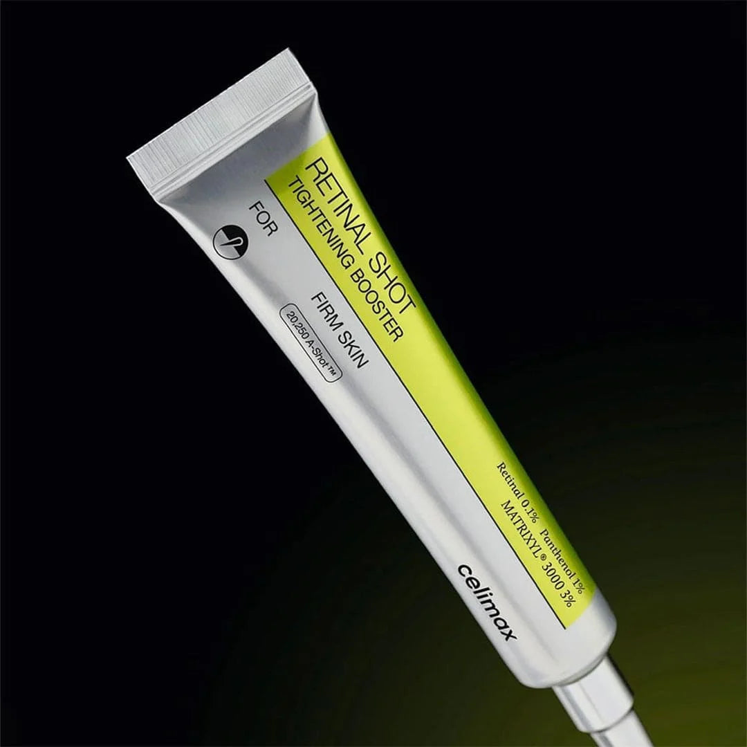 Celimax THE VITA-A Retinal Shot Tightening Booster displayed on a clean background, promoting smoother and firmer-looking skin.