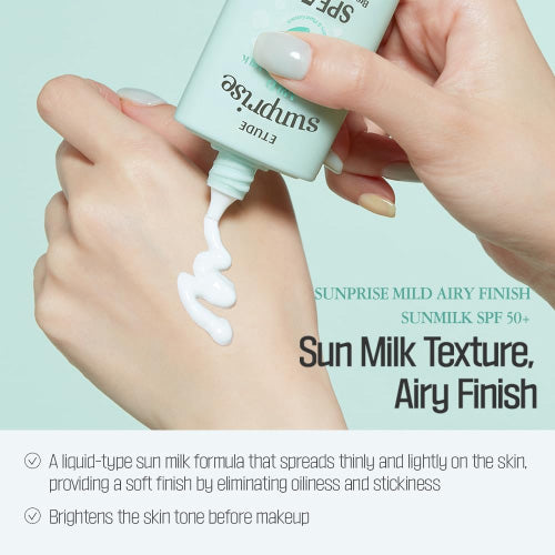 ETUDE HOUSE Sunprise Mild Airy Finish Sun Milk — application