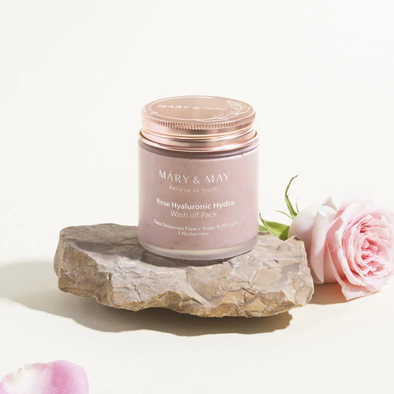 Mary&May Rose Hyaluronic Hydra Wash Off Pack Duo Set — rose hyaluronic wash-off mask duo set