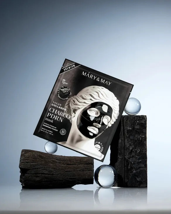 Mary&May Vegan Collagen Charcoal PDRN Mask — vegan collagen charcoal PDRN sheet mask
