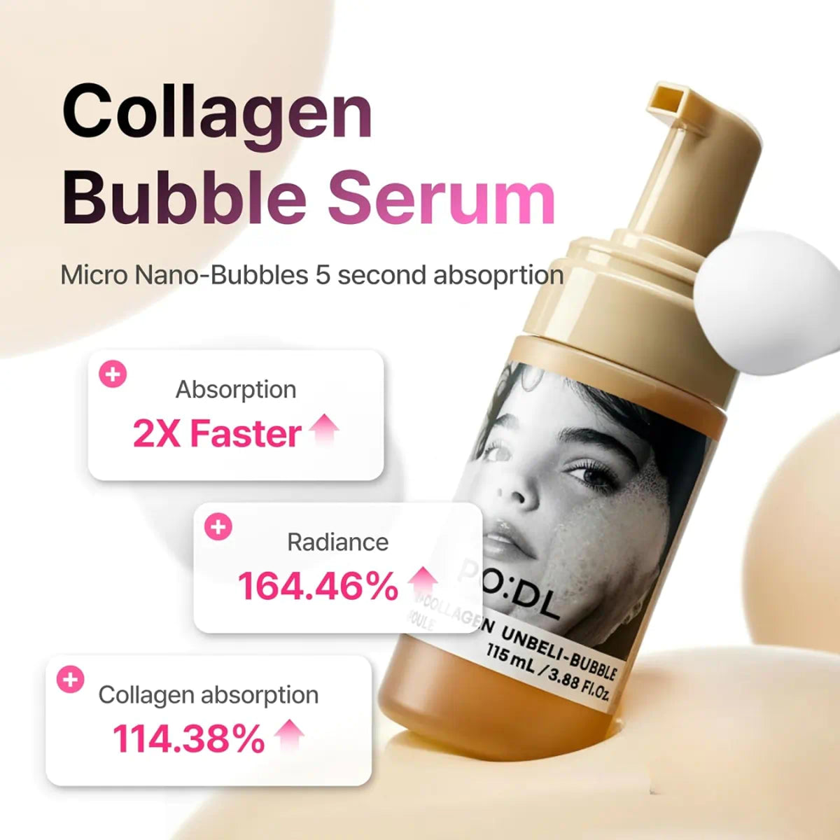 PO:DL Bam Collagen Unbeli-Bubble Ampoule — lightweight bubble ampoule for hydration and skin-barrier repair