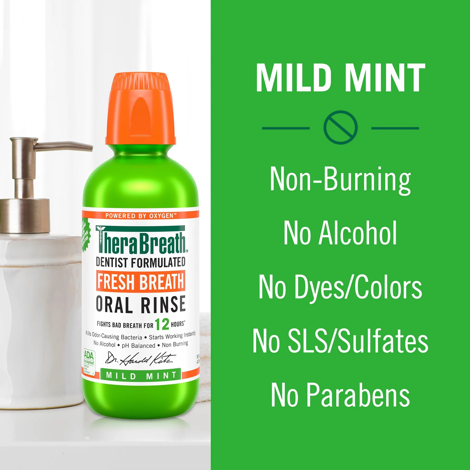 The Breath Co Oral Rinse Mouthwash Mild Mint