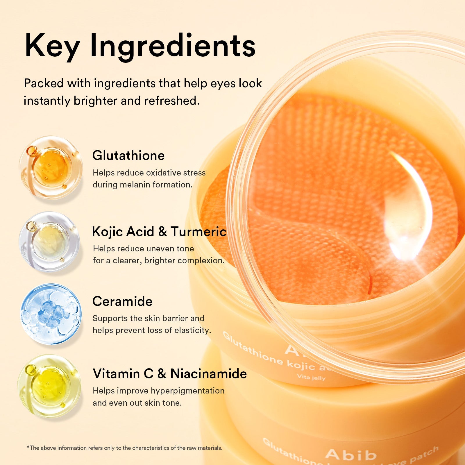 Abib Glutathione Kojic Acid Eye Patch Vita Jelly - Cooling Hydrogel Jelly Texture