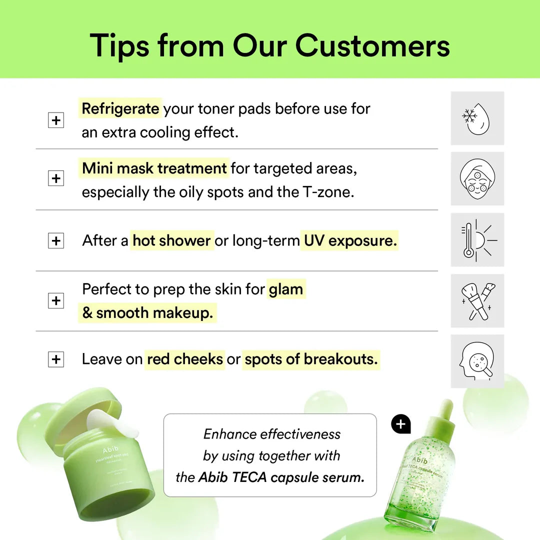 Abib Heartleaf Spot Pad Calming Touch – Hydrates with Sodium Hyaluronate & Trehalose