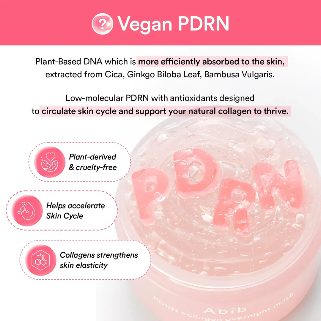 Abib PDRN Collagen Overnight Mask Firming Jelly – Vegan PDRN Firms & Plumps Overnight