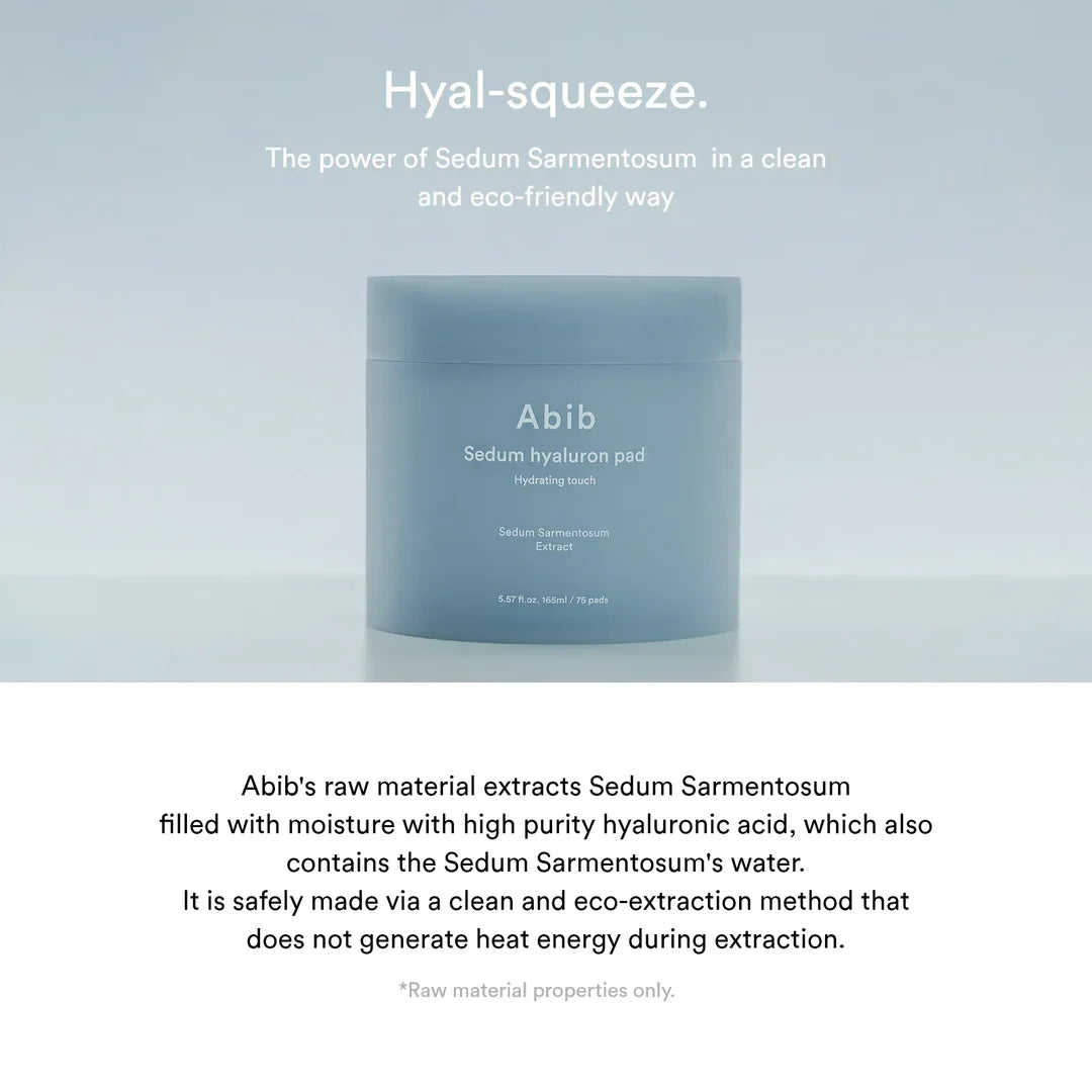Abib Sedum Hyaluron Pad Hydrating Touch – Plumps & Replenishes Dry, Dehydrated Skin