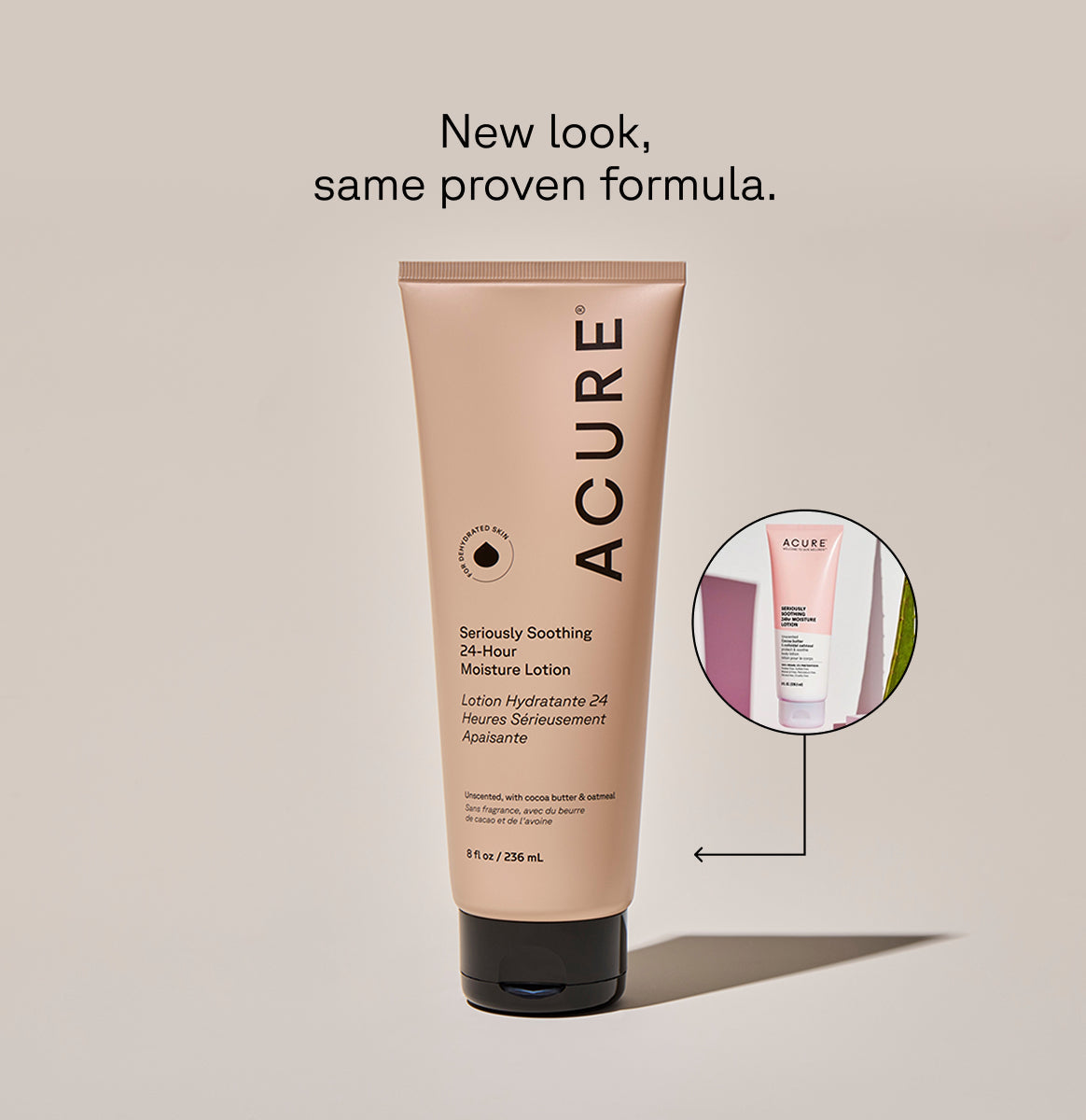 Acure Seriously Soothing 24hr Moisture Lotion new look, same proven formula