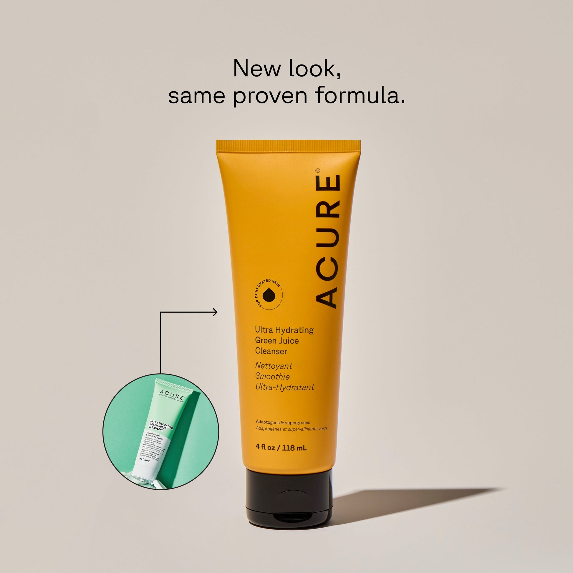 Acure Ultra Hydrating Green Juice Cleanser new look, same proven formula