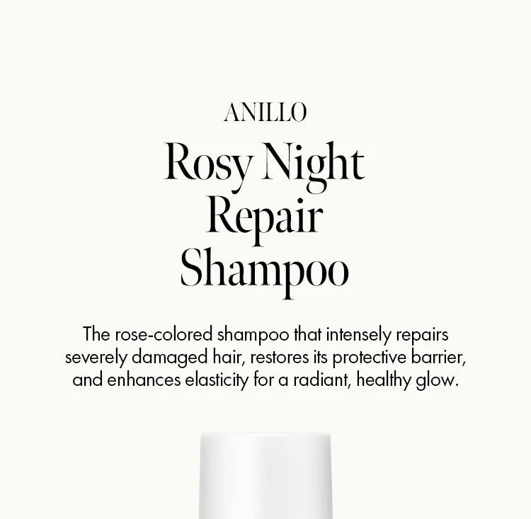 anillO Rosy Night Repair Hair Set — vegan shampoo, ampoule treatment, and brush for dry damaged hair