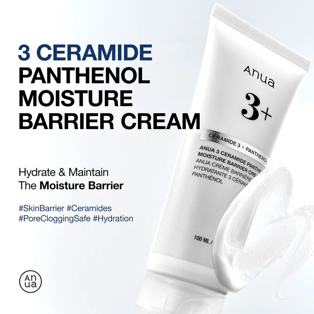 ANUA 3 Ceramide Panthenol Moisture Barrier Cream — triple ceramides reinforce and repair the moisture barrier
