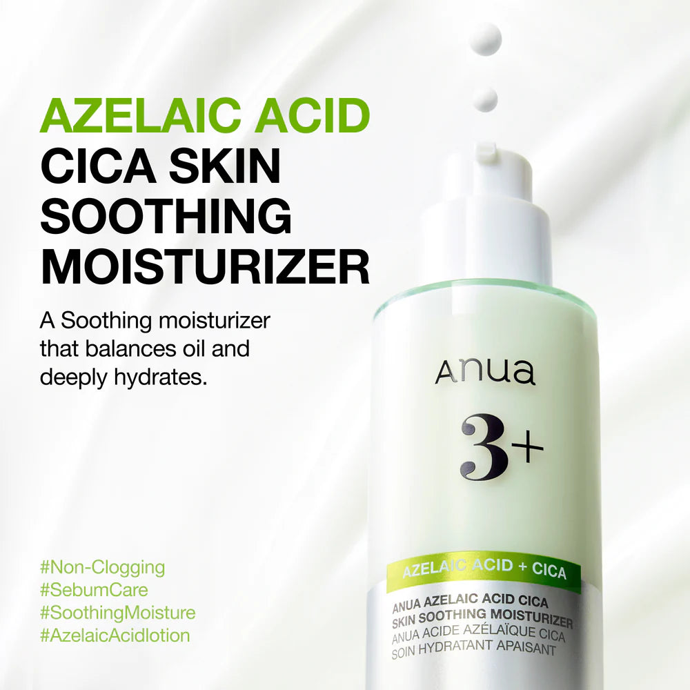 ANUA Azelaic Acid CICA Skin Soothing Moisturizer — azelaic acid helps calm redness and care for blemishes