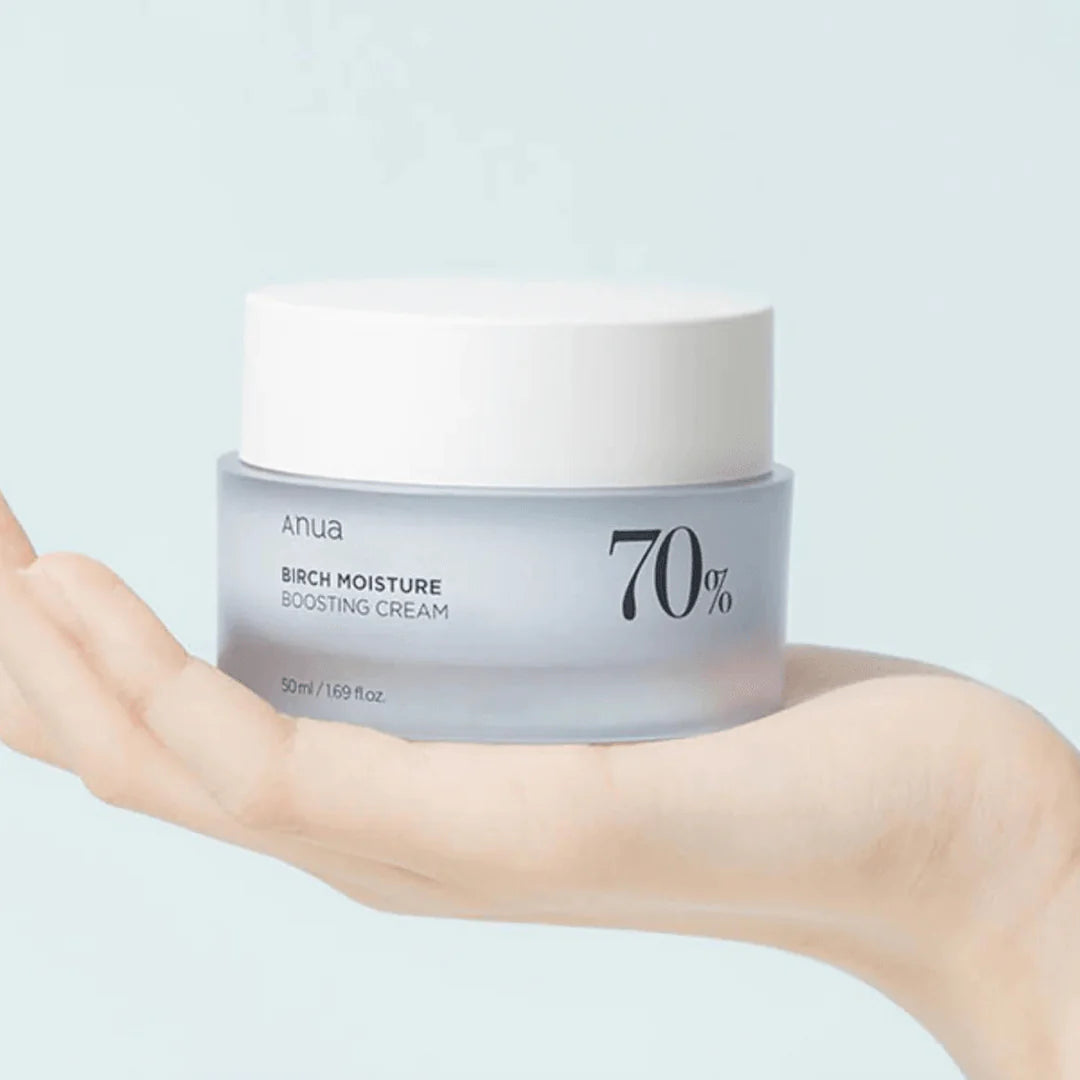 ANUA Birch 70 Moisture Boosting Cream — lightweight gel-cream that absorbs fast without stickiness