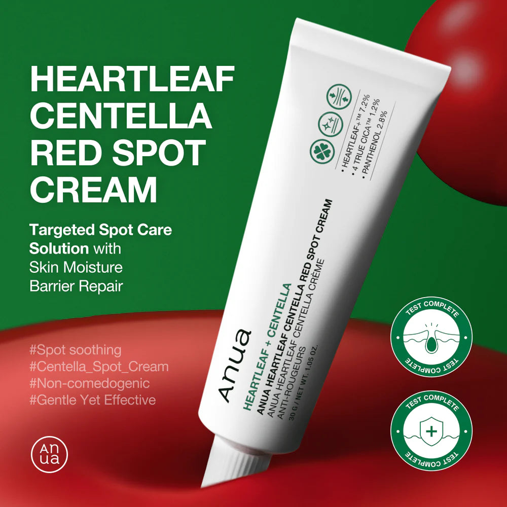 ANUA Centella Red Spot Cream — centella asiatica soothes irritation and calms redness