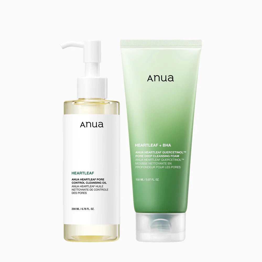 ANUA Double Cleansing Duo Set — oil and foam double-cleansing skincare set