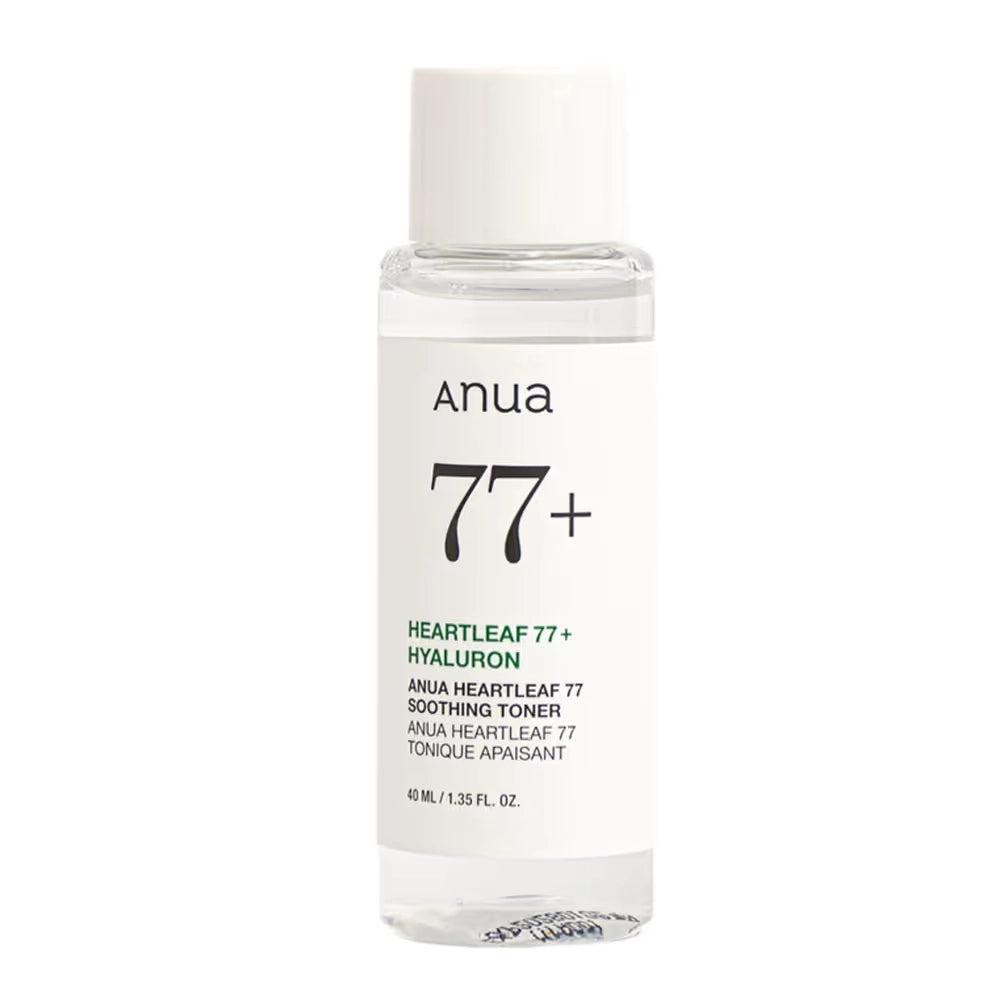 ANUA Heartleaf 77% Soothing Toner Mini — travel-size 77% heartleaf soothing and hydrating toner