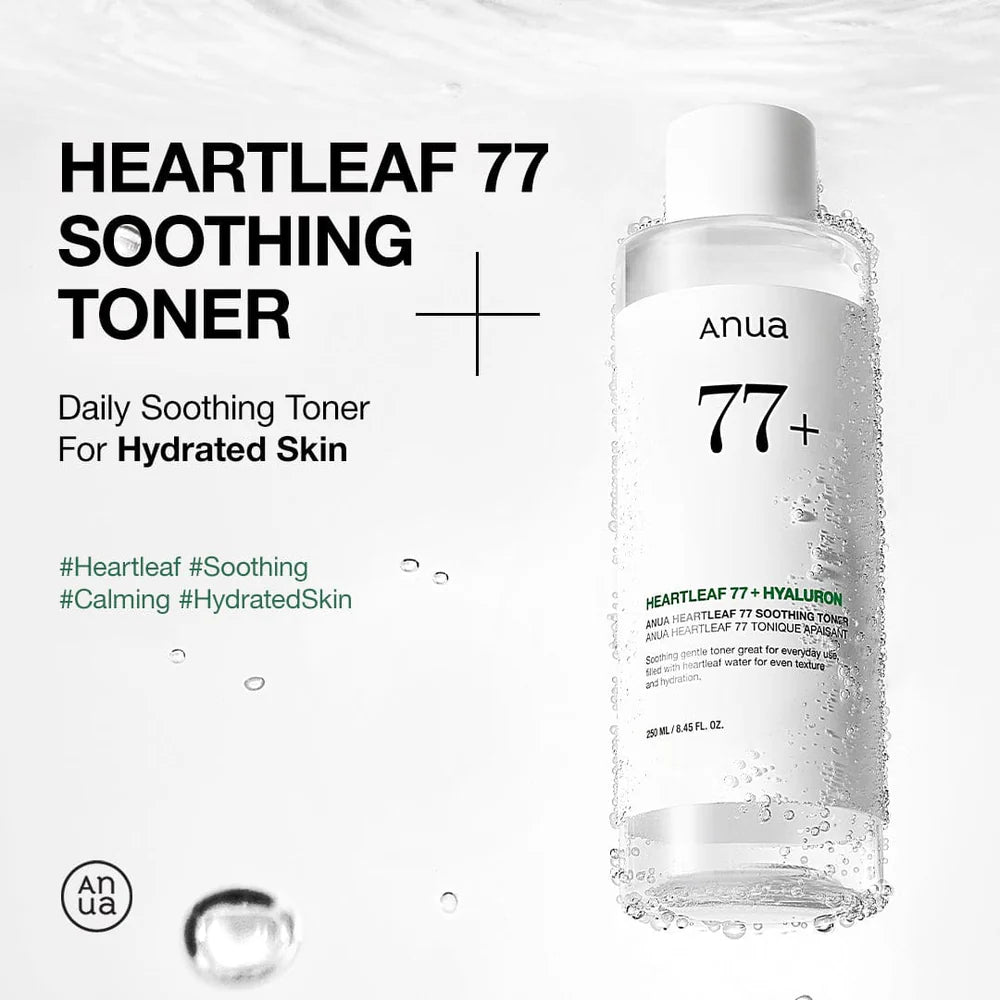 ANUA Heartleaf 77% Soothing Toner — instantly soothes redness and irritation for a calm complexion