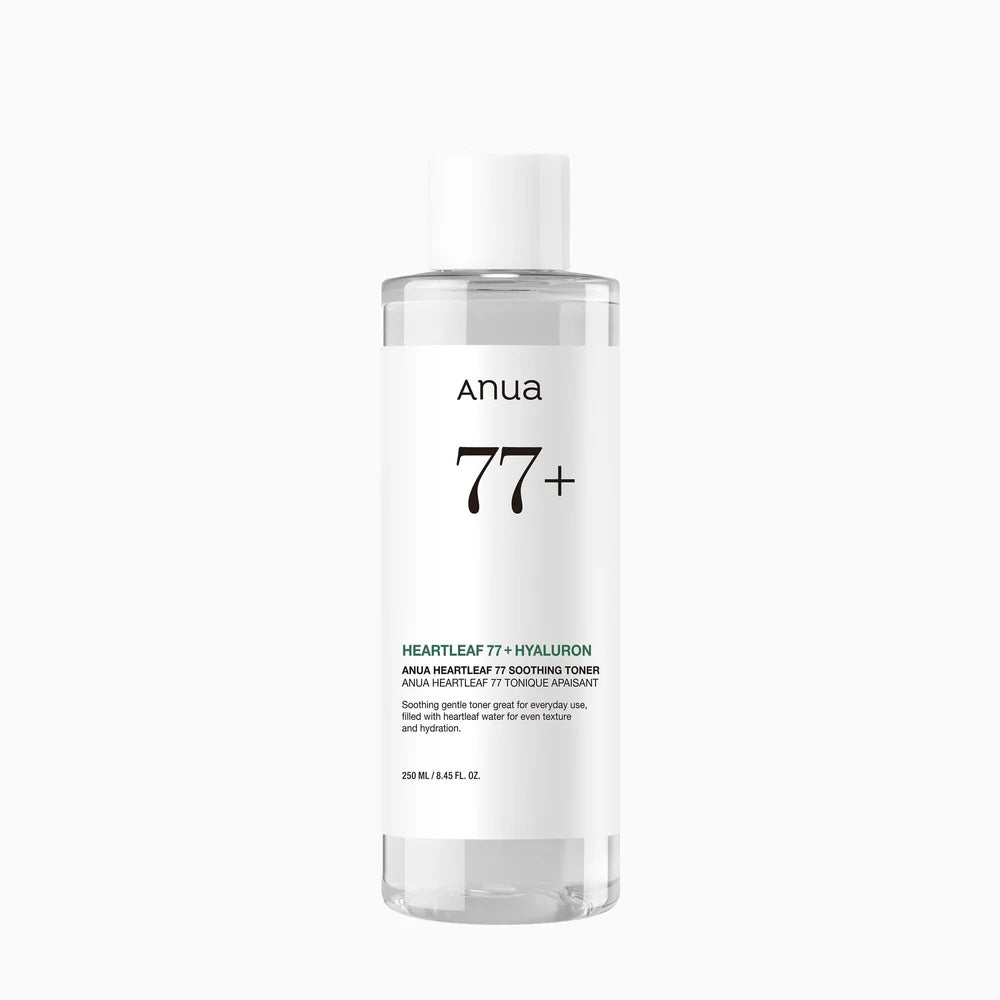 ANUA Heartleaf 77% Soothing Toner — 77% heartleaf extract calms and hydrates sensitive skin