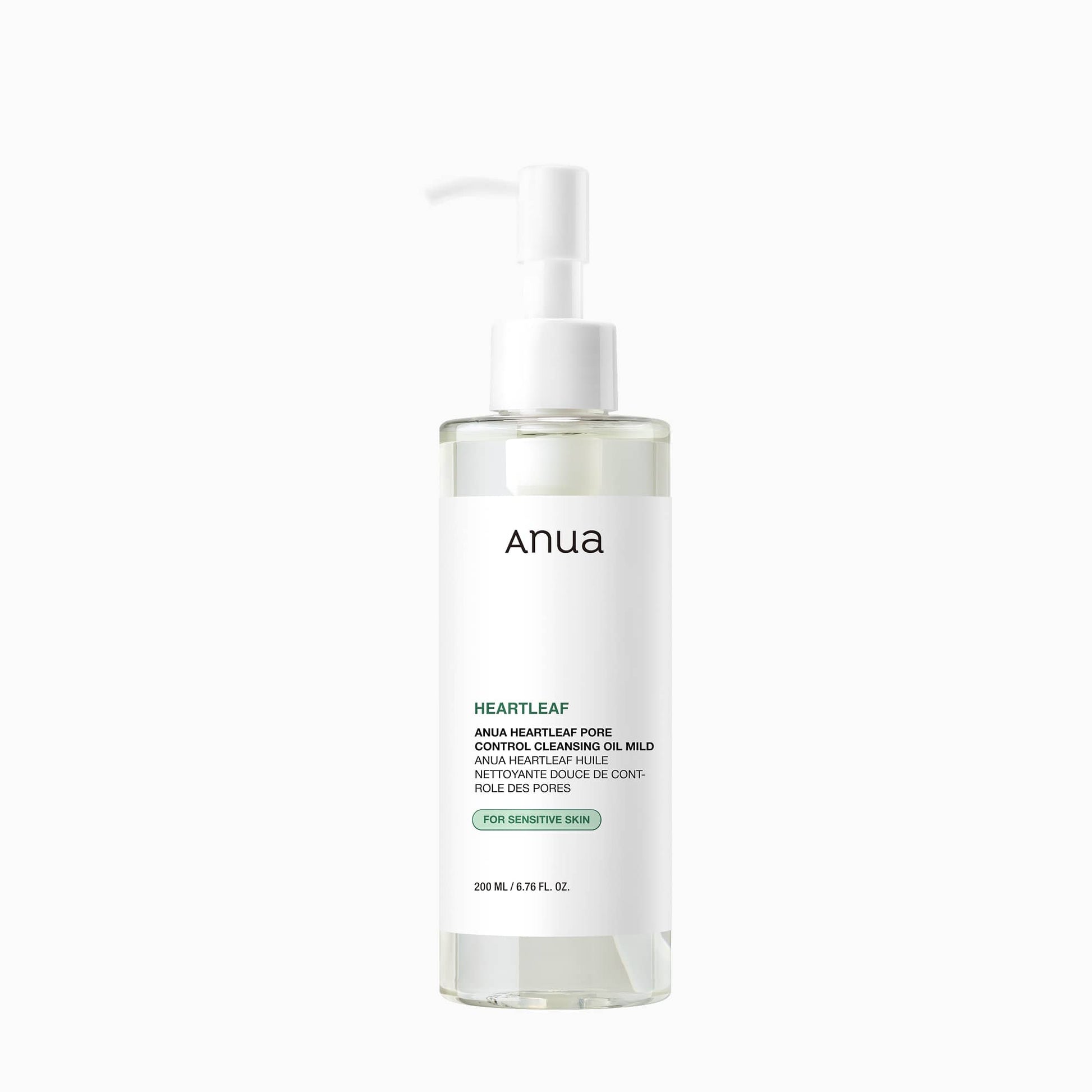 ANUA Heartleaf Pore Control Cleansing Oil Mild 200ml — gentle Korean oil cleanser for sensitive skin
