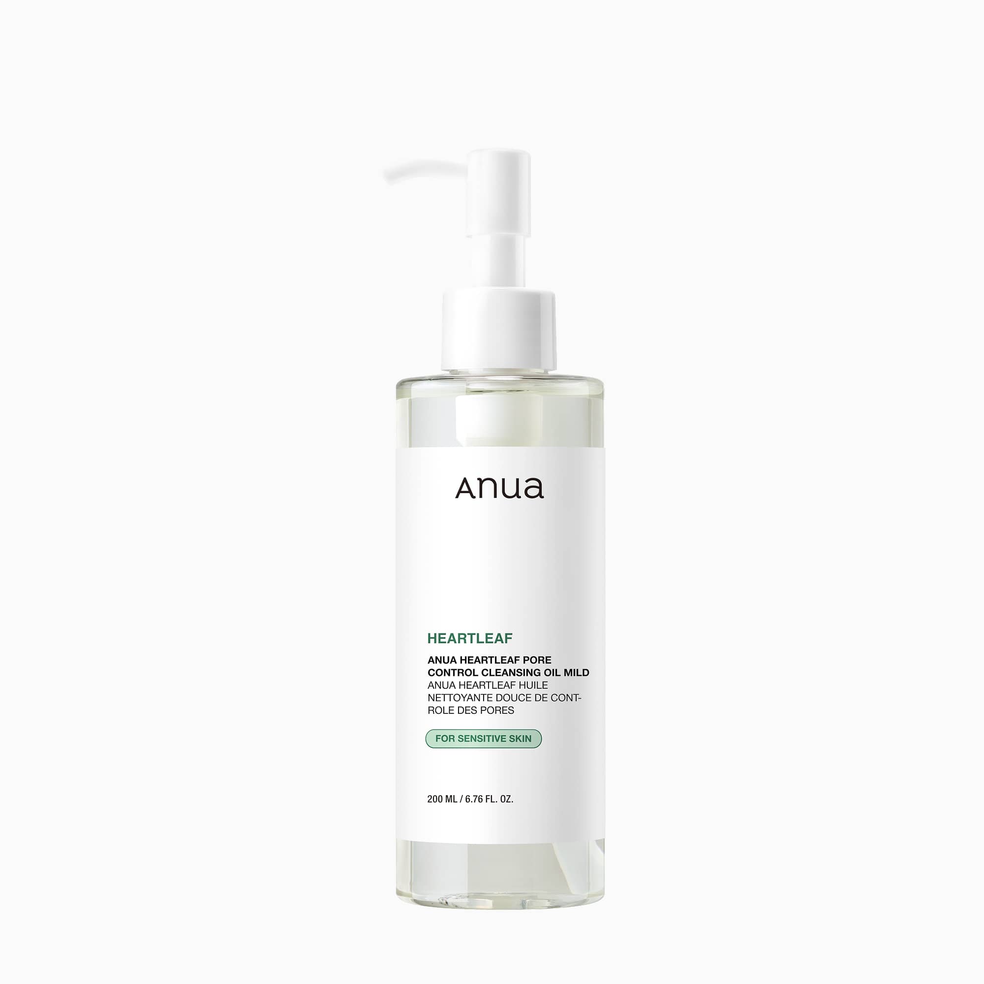ANUA Heartleaf Pore Control Cleansing Oil Mild 200ml — gentle Korean oil cleanser for sensitive skin