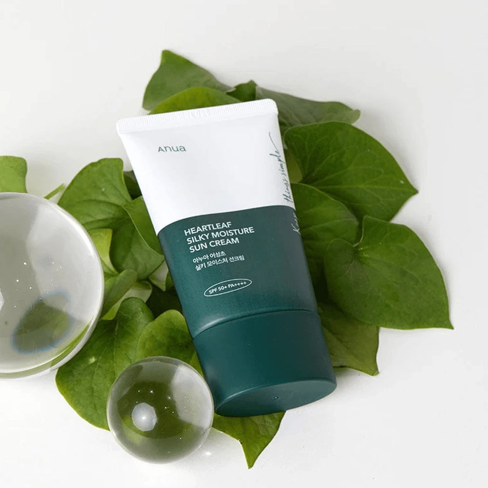 ANUA Heartleaf Silky Moisture Sun Cream — lightweight, non-greasy texture for everyday wear