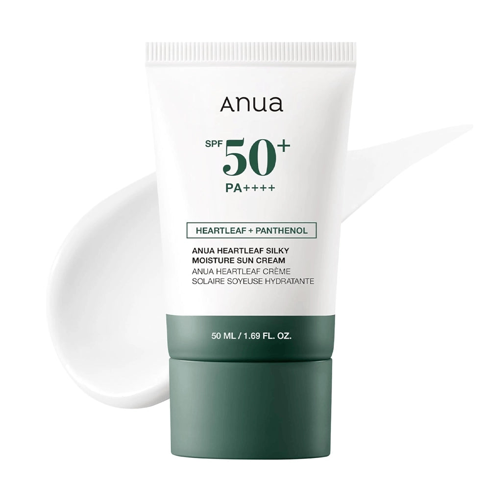 ANUA Heartleaf Silky Moisture Sun Cream — silky finish that blends in with no white cast