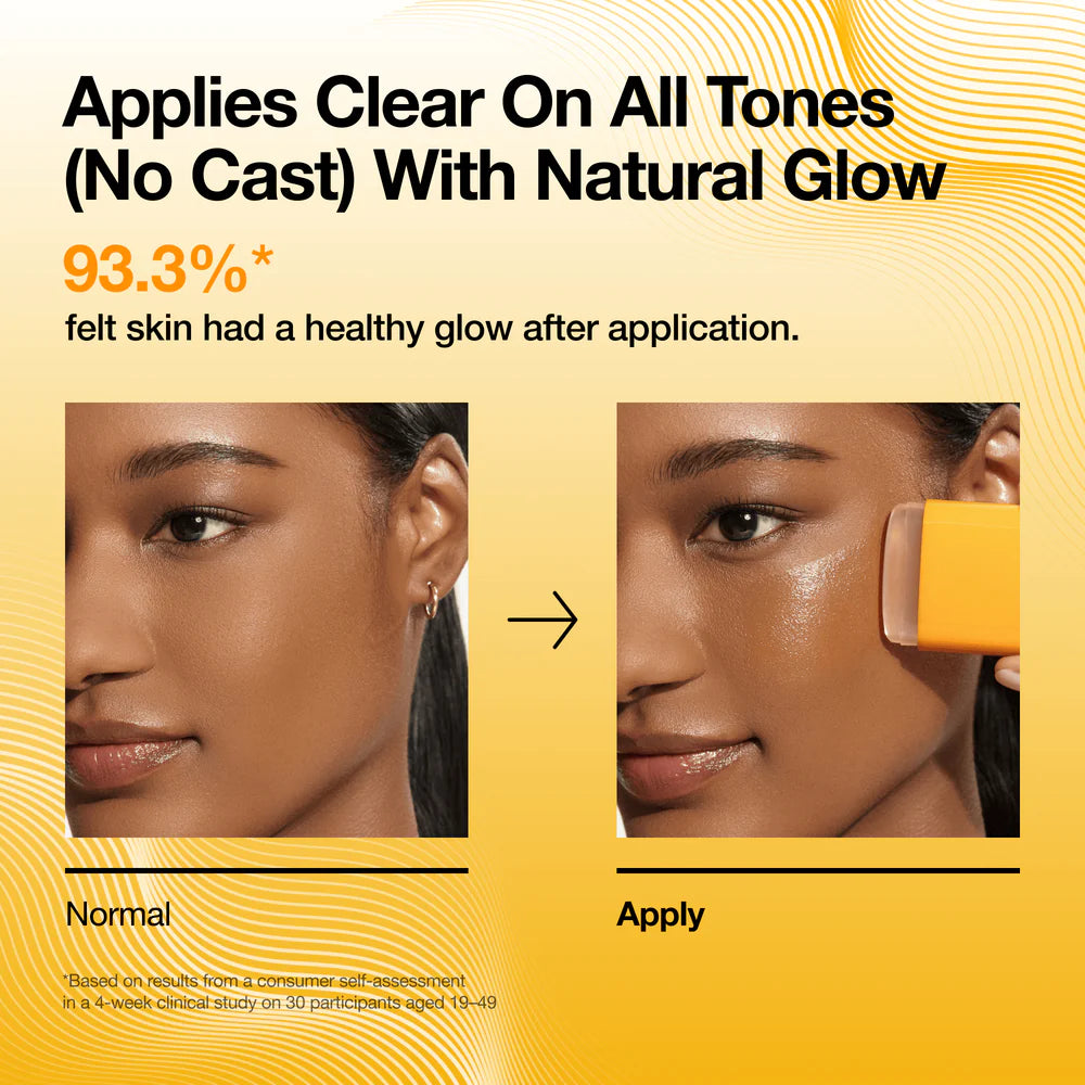 ANUA Invisible Glow Finish Sunscreen Stick SPF 50+ — blends in clear with no white cast