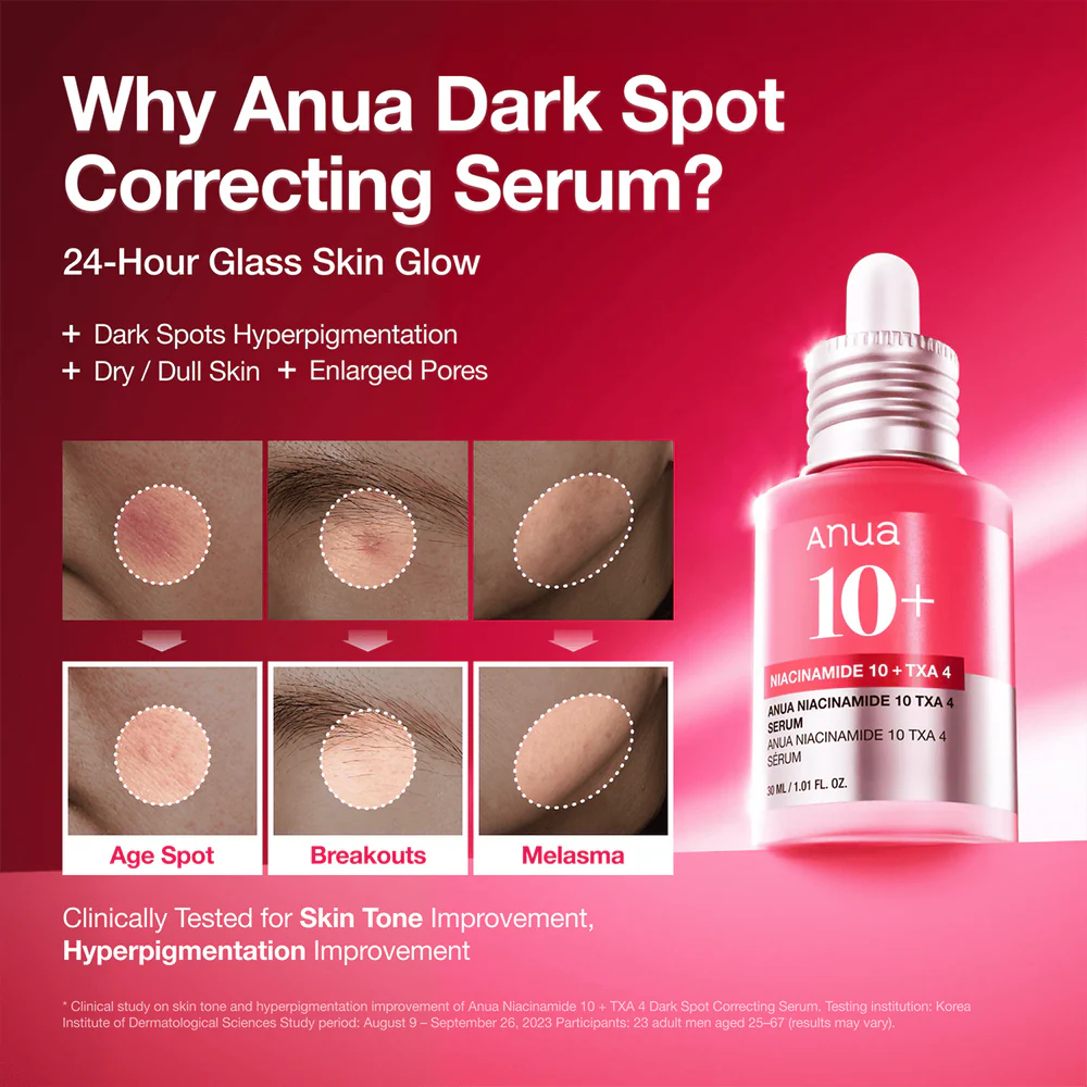 ANUA Niacinamide 10% + TXA 4% Serum — 4% tranexamic acid helps even out skin tone