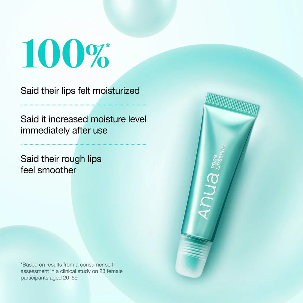 ANUA PDRN Hyaluron Lip Serum — hyaluronic acid drenches lips in lasting moisture