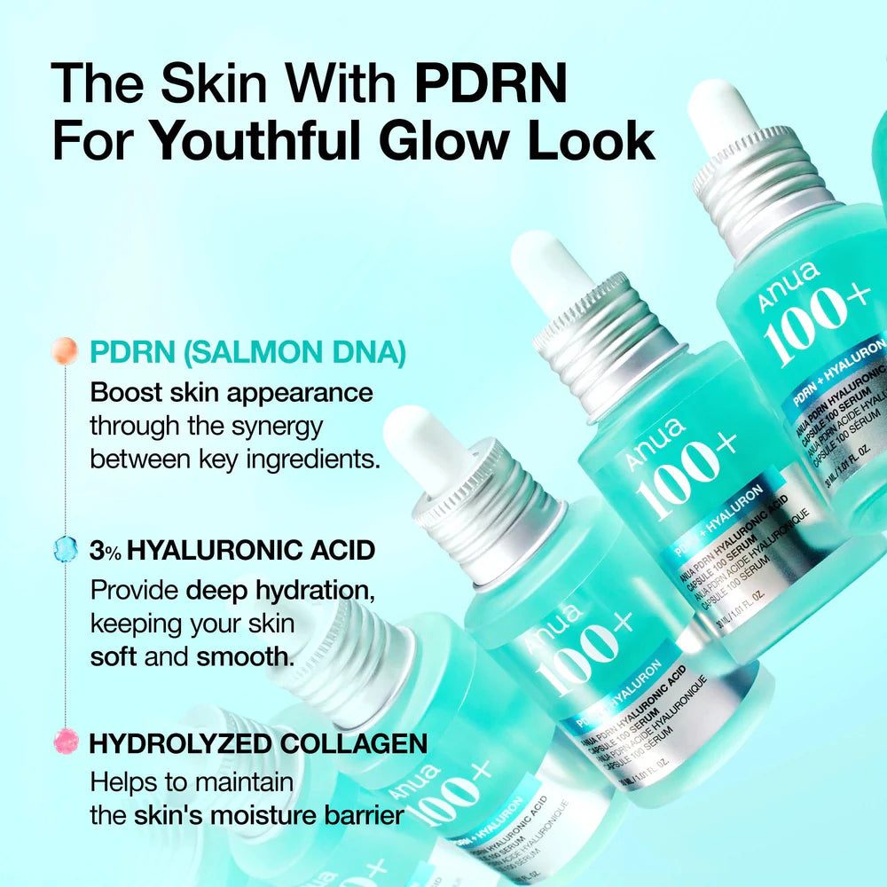 ANUA PDRN Hyaluronic Acid Capsule 100 Serum — plumps and smooths for a bouncy, glass-skin look