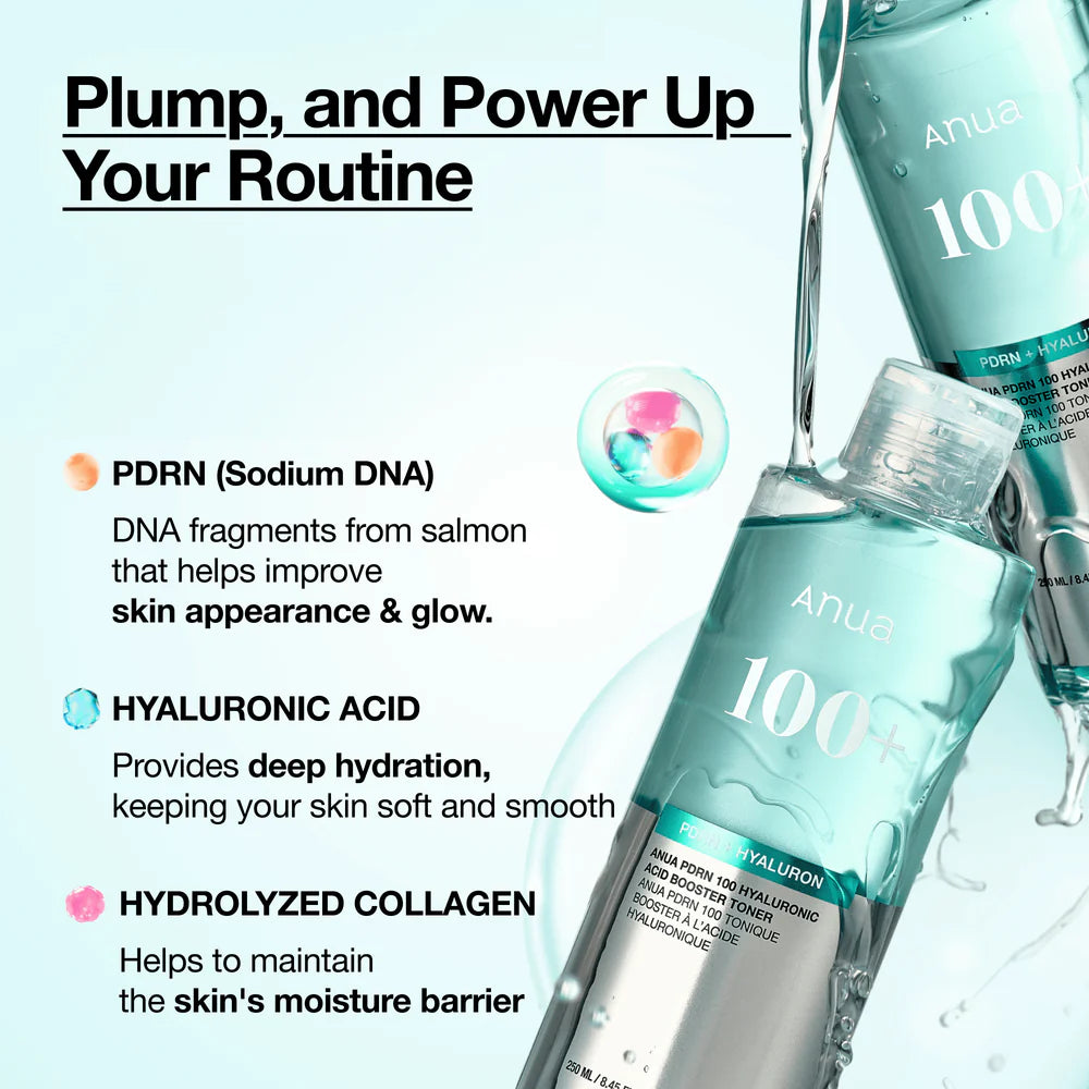 ANUA PDRN Hyaluronic Acid Toner — plumps and smooths for a bouncy, dewy look