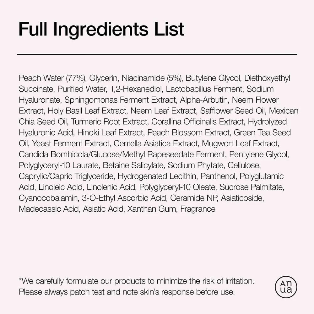 ANUA Peach 70 Niacinamide Serum — how to use: apply after toner, morning and night