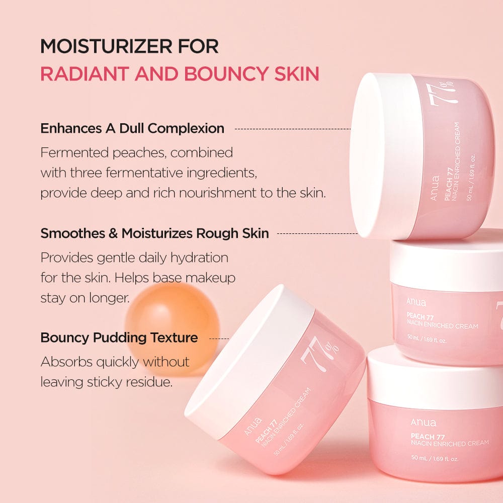 Peach 77 Niacin Enriched Cream jar and outer packaging