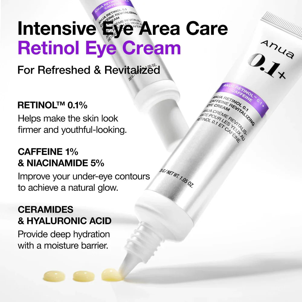 ANUA Retinol Caffeine Eye Cream — caffeine helps reduce puffiness and refresh tired eyes