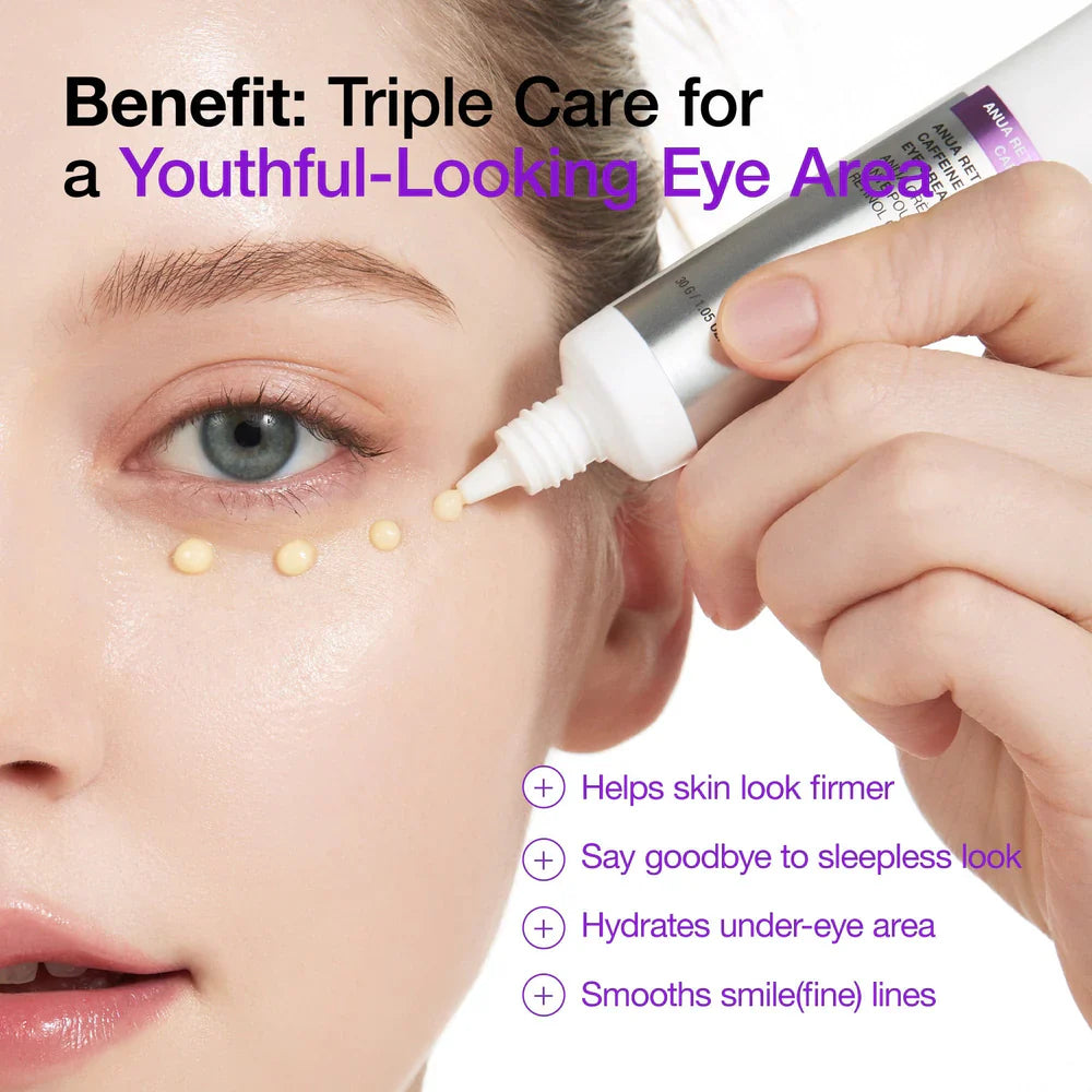 ANUA Retinol Caffeine Eye Cream — helps brighten the look of dark circles
