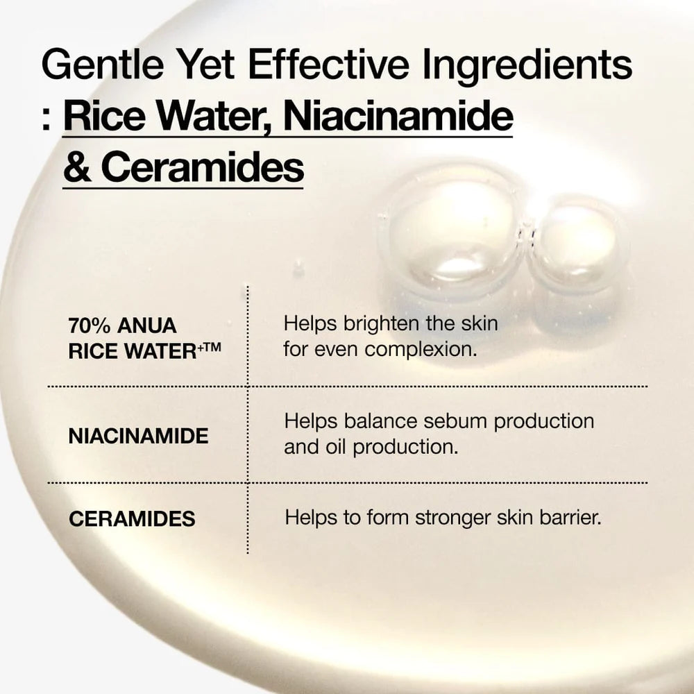 Anua Rice 70 Glow Milky Toner — glowing skin