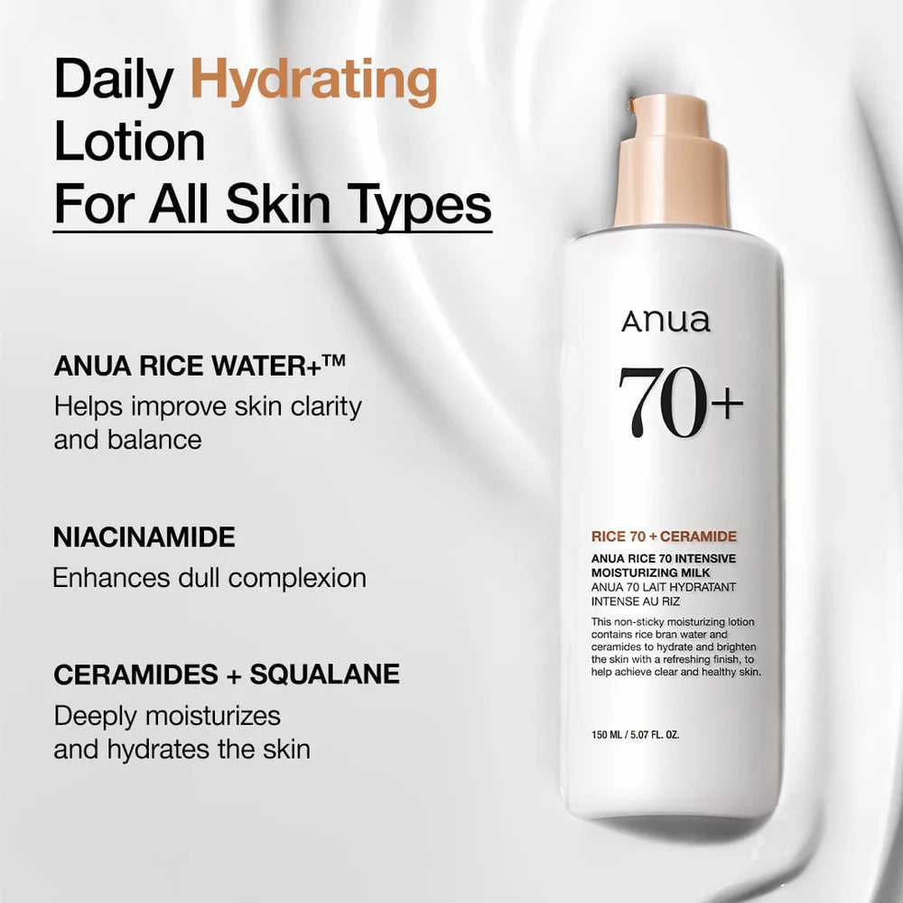Anua Rice 70 Intensive Moisturizing Milk — rice complex