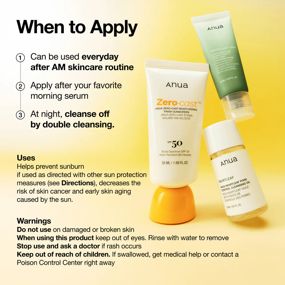Anua Zero-cast Moisturizing Finish Sunscreen — full size