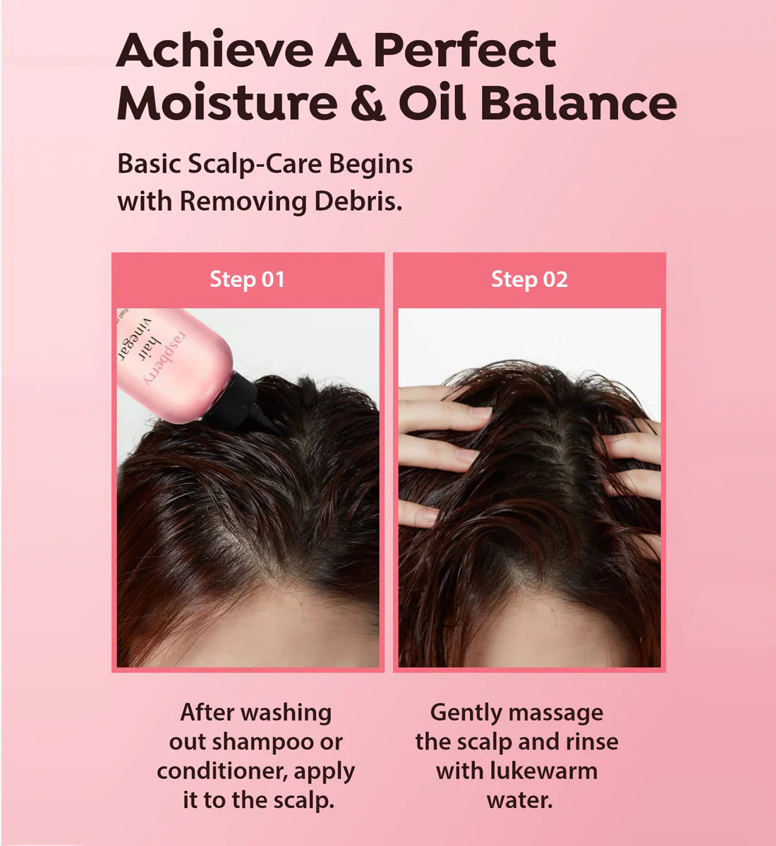 A'pieu Raspberry Hair Vinegar how to use for moisture and oil balance
