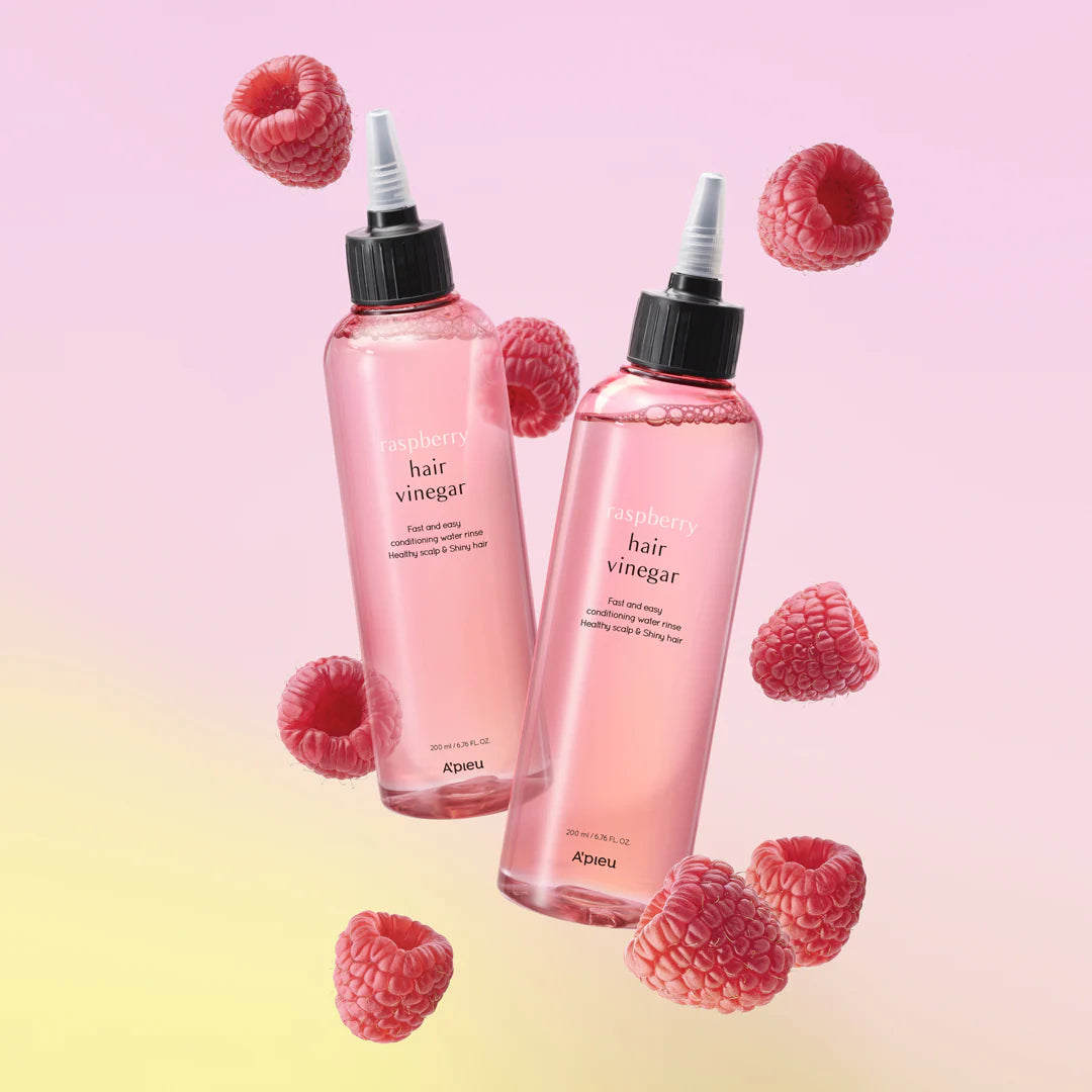 A'pieu Raspberry Hair Vinegar made with real raspberry extract